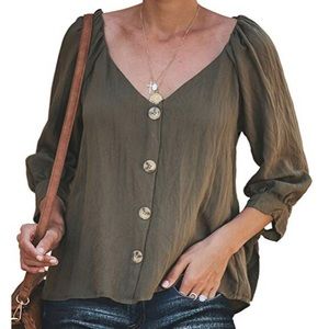 Army green blouse
